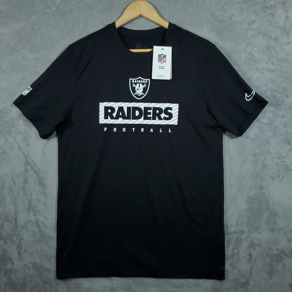 Nike Men's Las Vegas Raiders Performance T Shirt NFL Dri-Fit Black - Medium NWT